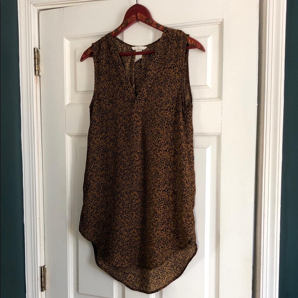 H&M Brown and Black Sleeveless Tunic Top